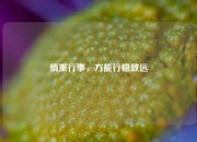 慎重行事，方能行稳致远