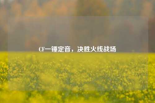 CF一锤定音，决胜火线战场