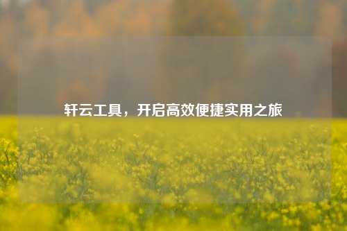 轩云工具，开启高效便捷实用之旅