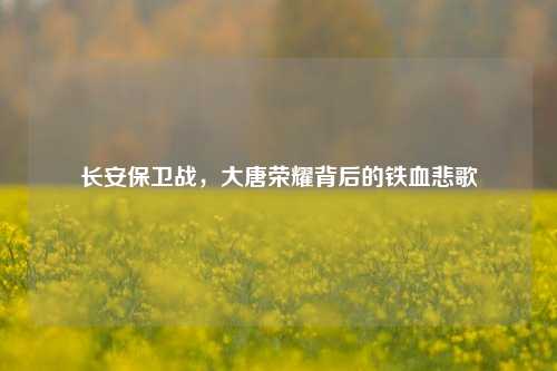 长安保卫战，大唐荣耀背后的铁血悲歌