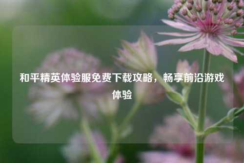 和平精英体验服免费下载攻略，畅享前沿游戏体验