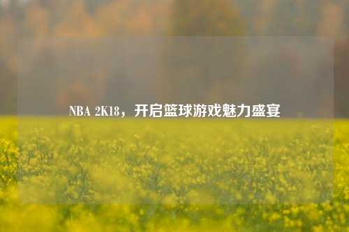 NBA 2K18，开启篮球游戏魅力盛宴