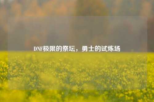 DNF极限的祭坛，勇士的试炼场