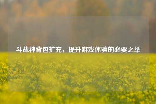 斗战神背包扩充，提升游戏体验的必要之举